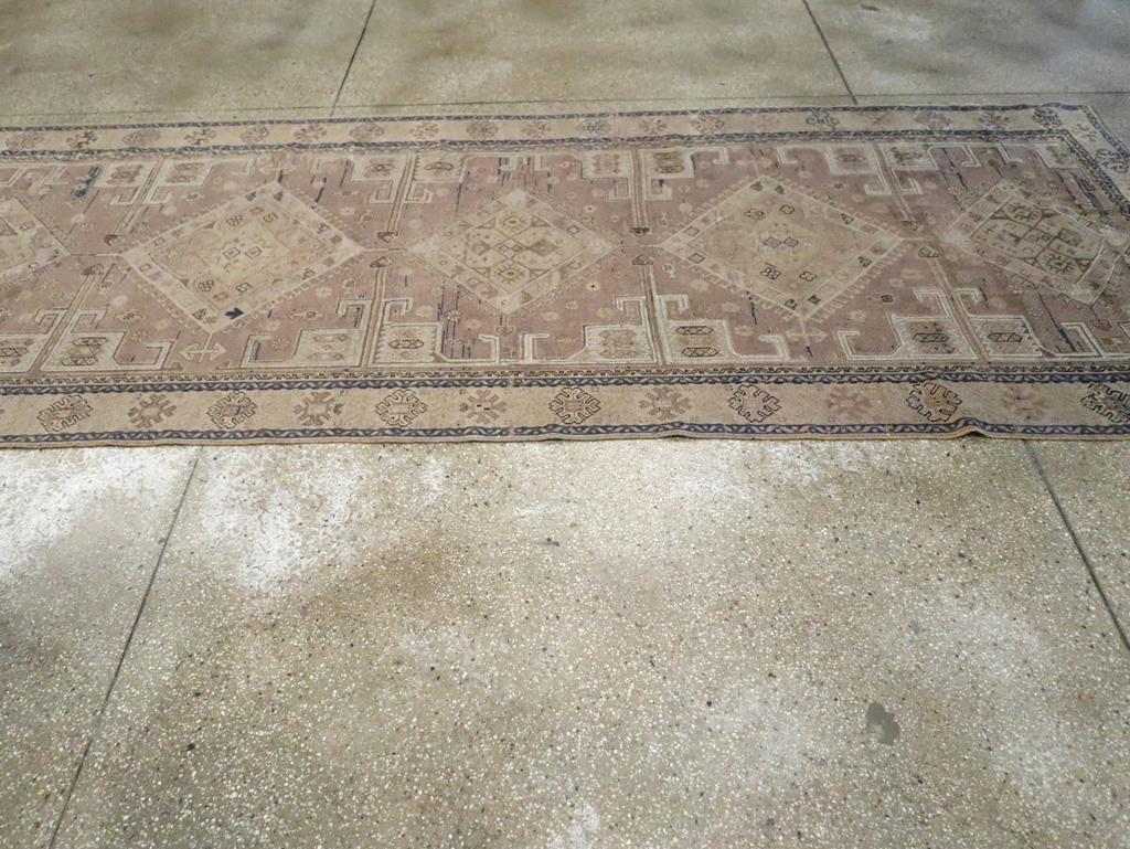 Vintage Turkish Oushak Wide Gallery Runner, No.23371 - Gsblank