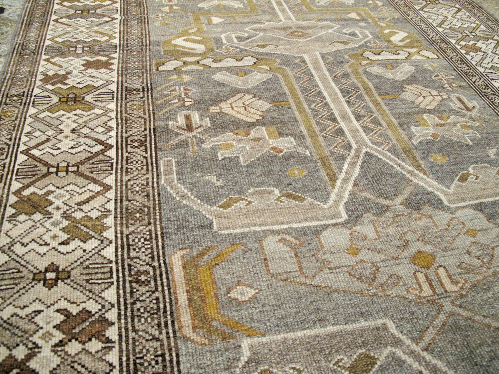 Vintage Persian Malayer Wide Gallery Runner, No.23375 - Gsblank