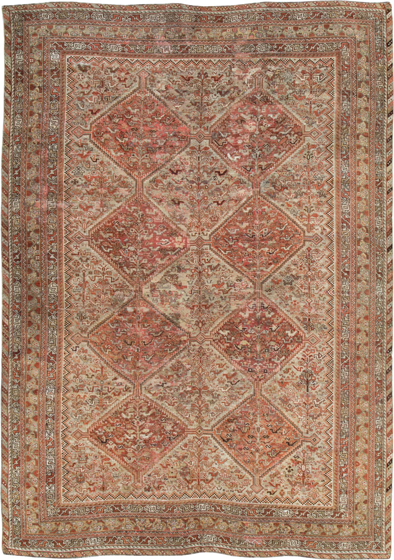 Antique Persian Shiraz Accent Carpet, No.23393 - Gsblank