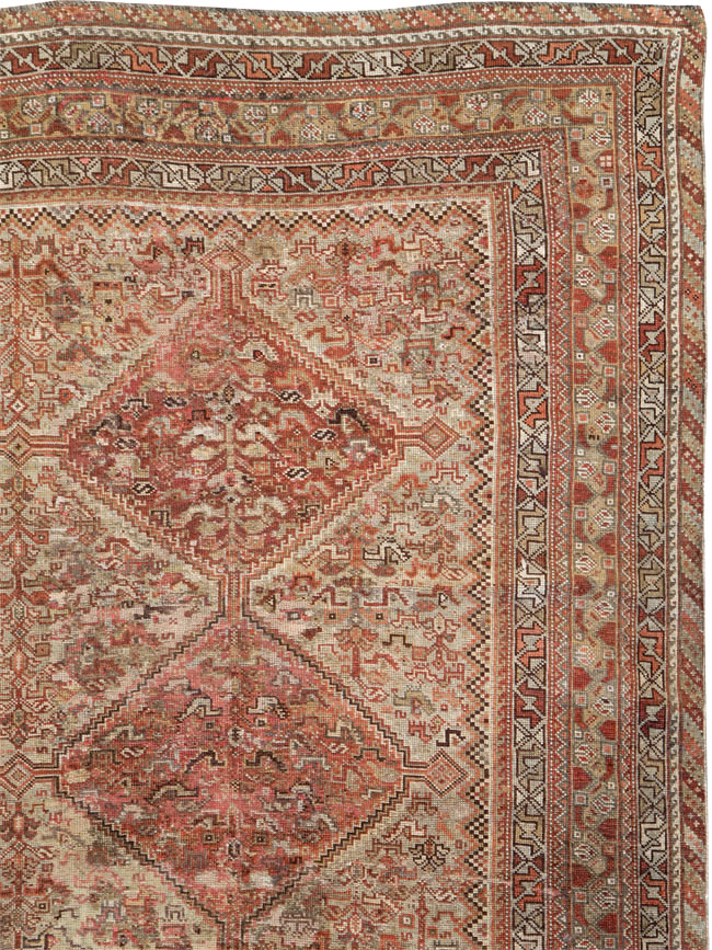 Antique Persian Shiraz Accent Carpet, No.23393 - Gsblank
