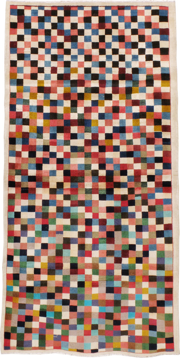 Vintage Persian Kashan Modernist Rug, No.23421 - Gsblank