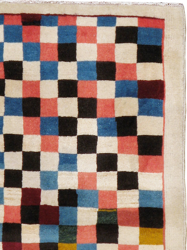 Vintage Persian Kashan Modernist Rug, No.23421 - Gsblank