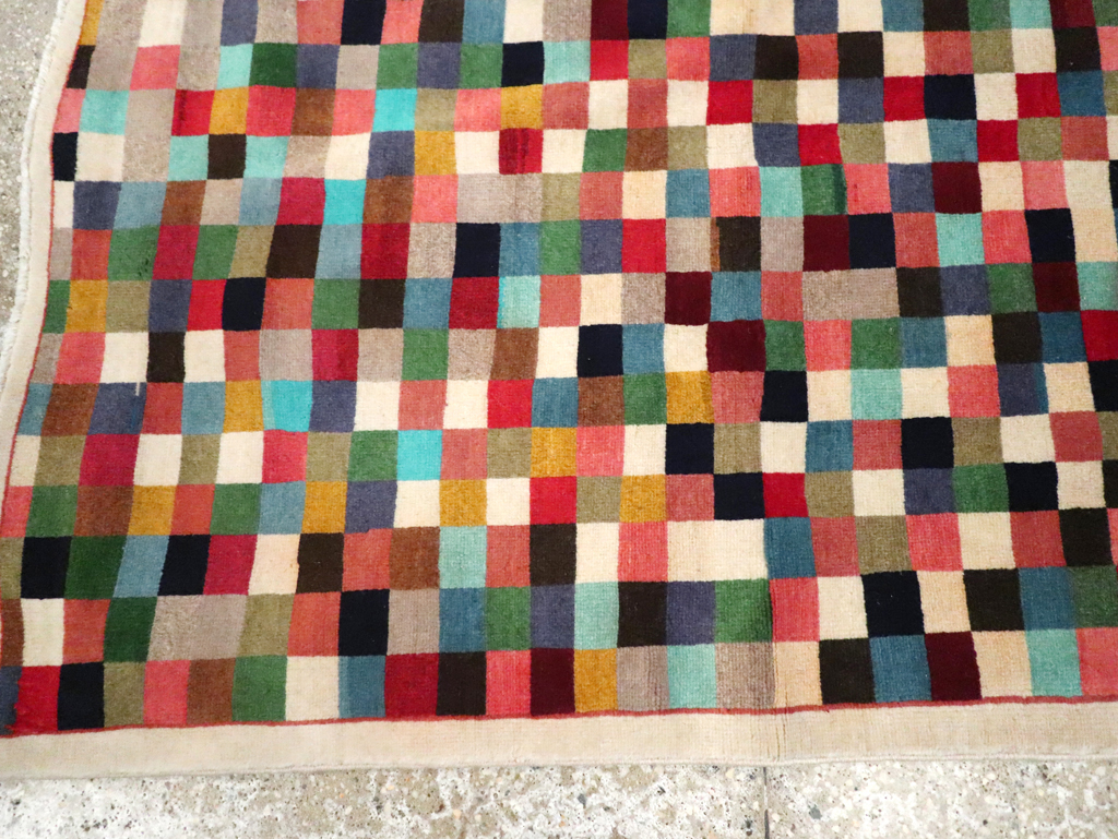 Vintage Persian Kashan Modernist Rug, No.23421 - Gsblank