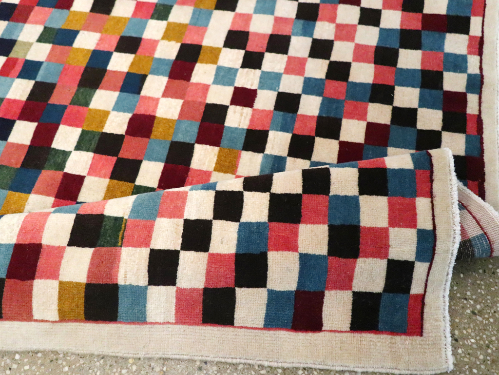 Vintage Persian Kashan Modernist Rug, No.23421 - Gsblank