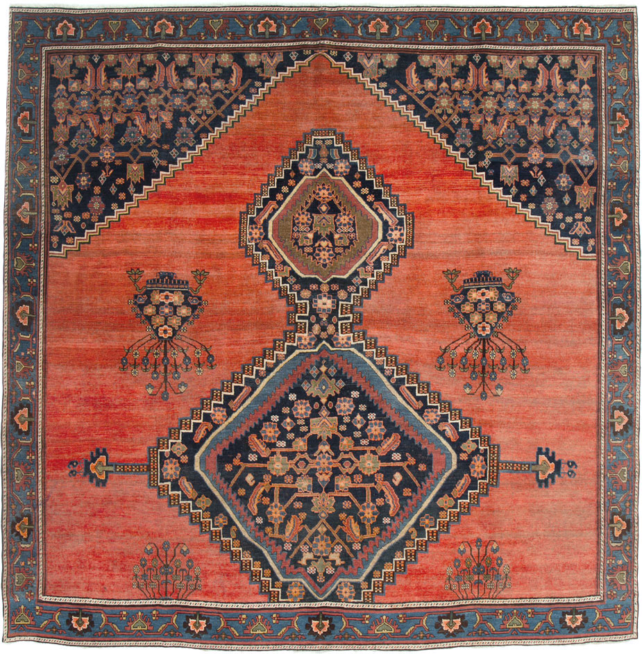 Antique Persian Bidjar Square Carpet, No.23433 - Gsblank