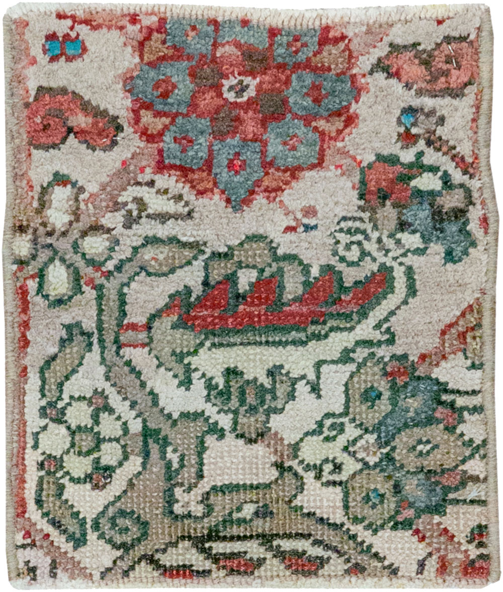 Vintage Persian Heriz Throw Rug, No.23441 - Gsblank