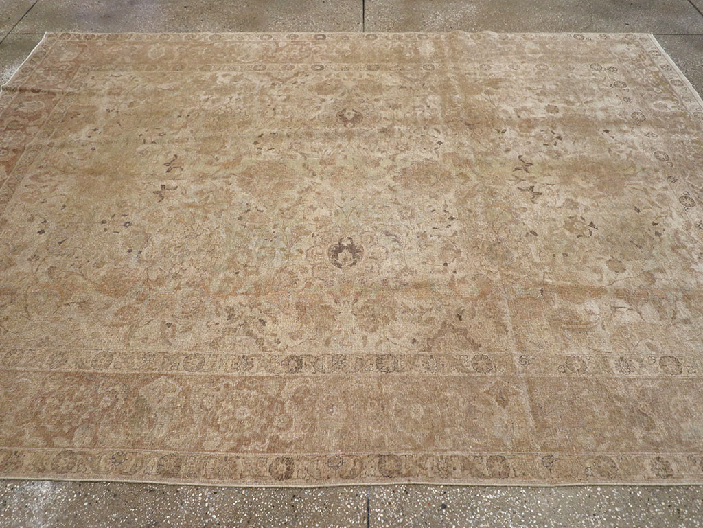 Antique Persian Tabriz Small Room Size Carpet, No.23458 - Gsblank