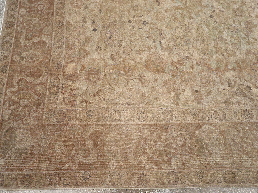 Antique Persian Tabriz Small Room Size Carpet, No.23458 - Gsblank