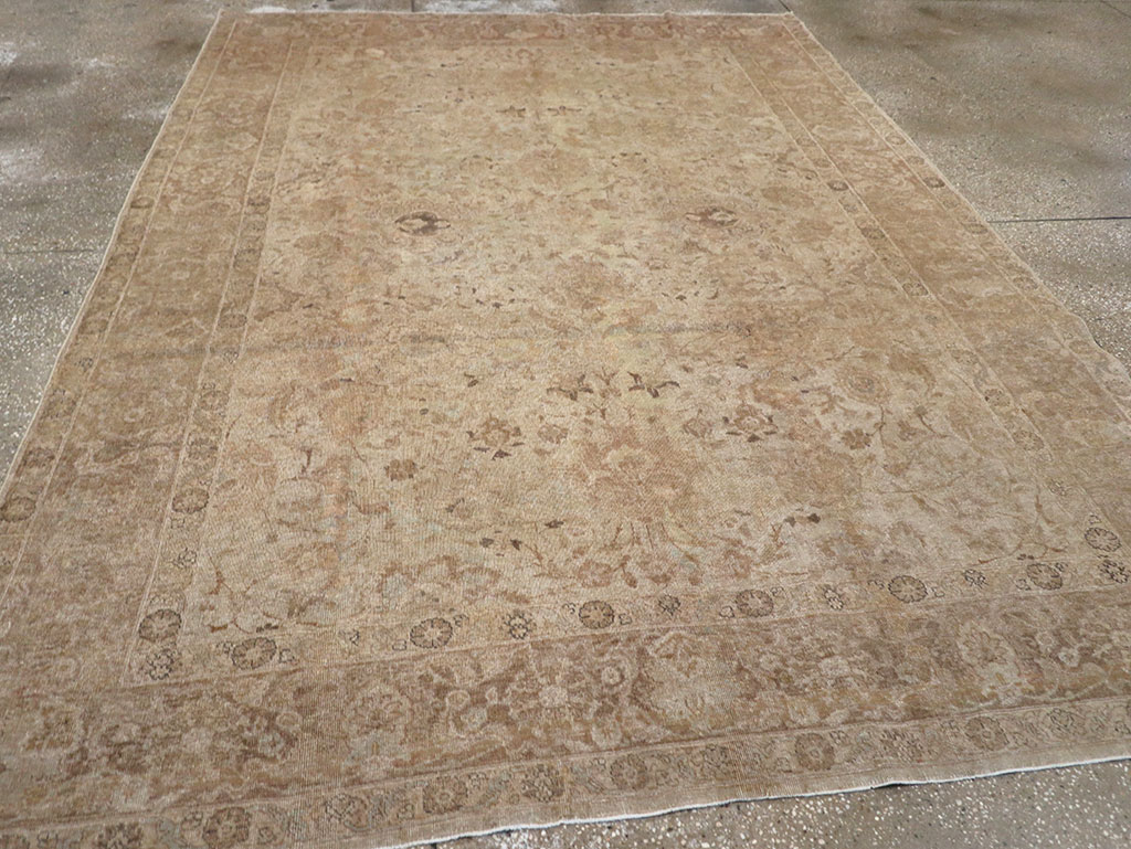 Antique Persian Tabriz Small Room Size Carpet, No.23458 - Gsblank