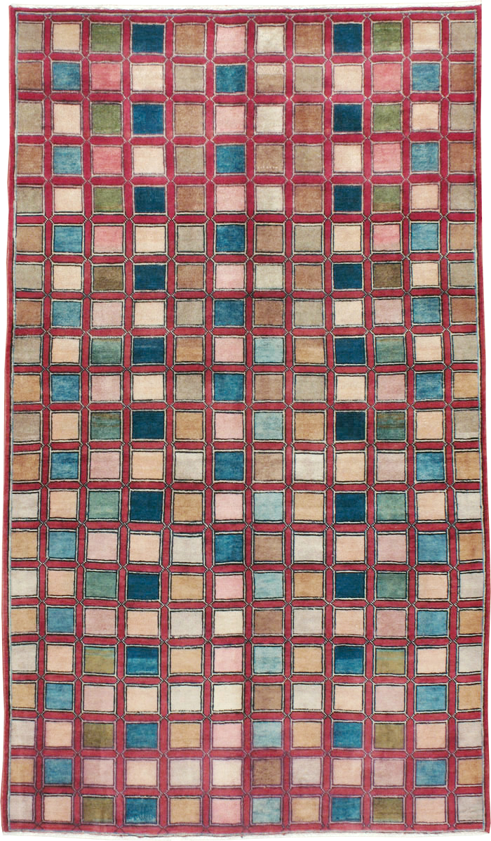 Vintage Kashan Modernist Rug, No.23473 - Gsblank