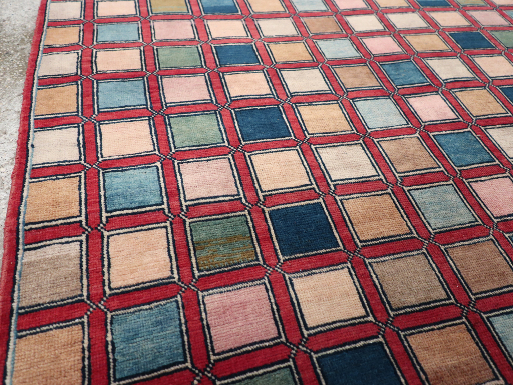 Vintage Kashan Modernist Rug, No.23473 - Gsblank