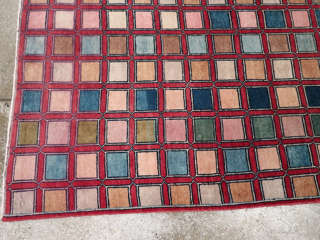 Vintage Kashan Modernist Rug, No.23473 - Gsblank