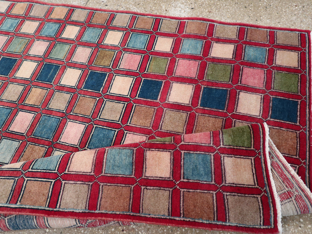 Vintage Kashan Modernist Rug, No.23473 - Gsblank