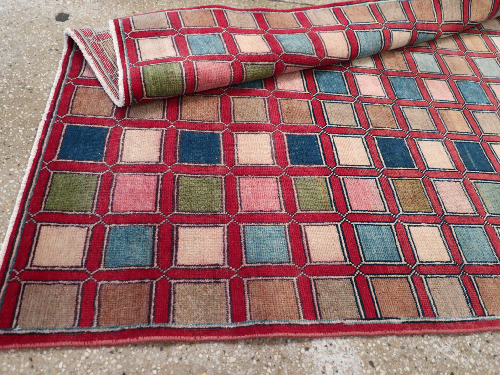 Vintage Kashan Modernist Rug, No.23473 - Gsblank