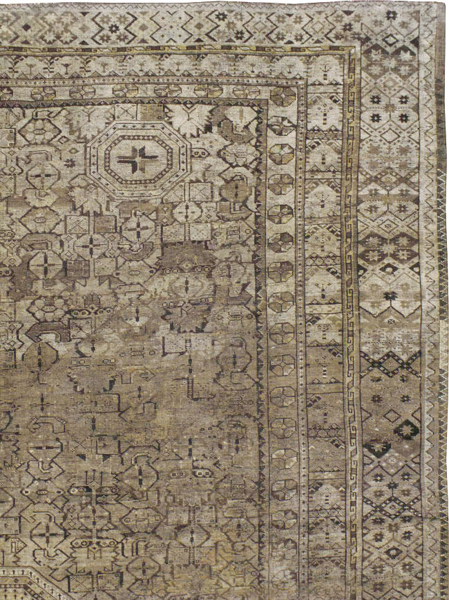 Antique Central Asian Beshir Carpet, No.23502 - Gsblank