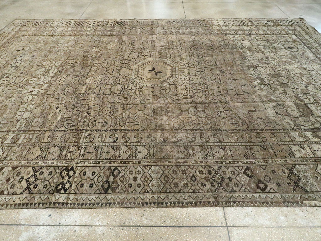 Antique Central Asian Beshir Carpet, No.23502 - Gsblank