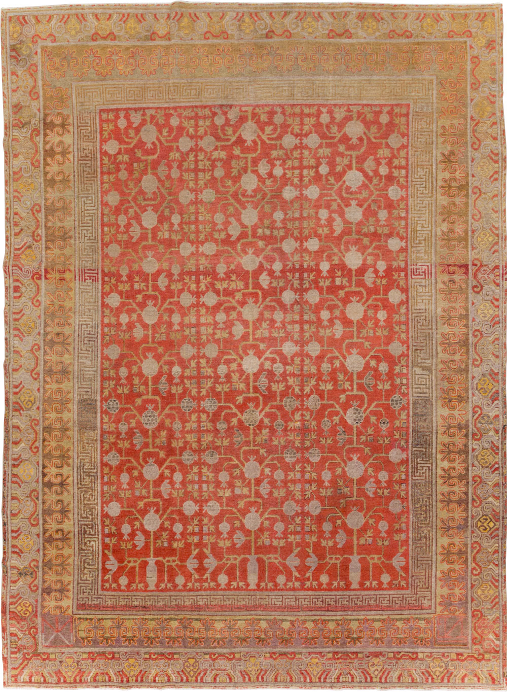 Vintage East Turkestan Khotan Carpet, No.23506 - Gsblank