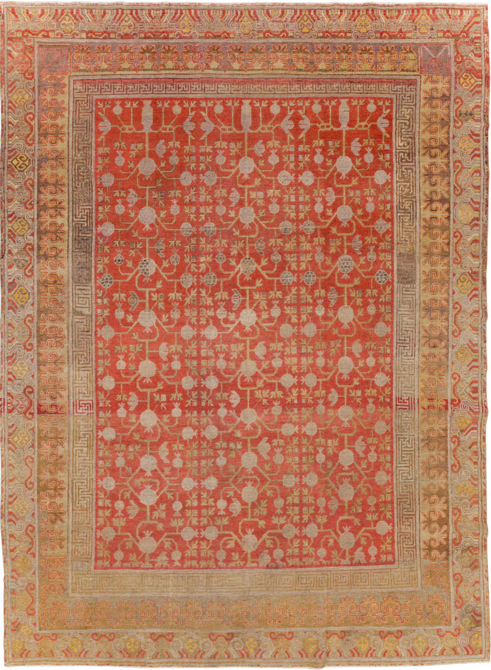 Vintage East Turkestan Khotan Room Size Carpet, No.23506 - Gsblank