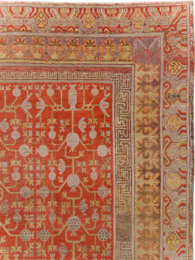 Vintage East Turkestan Khotan Room Size Carpet, No.23506 - Gsblank