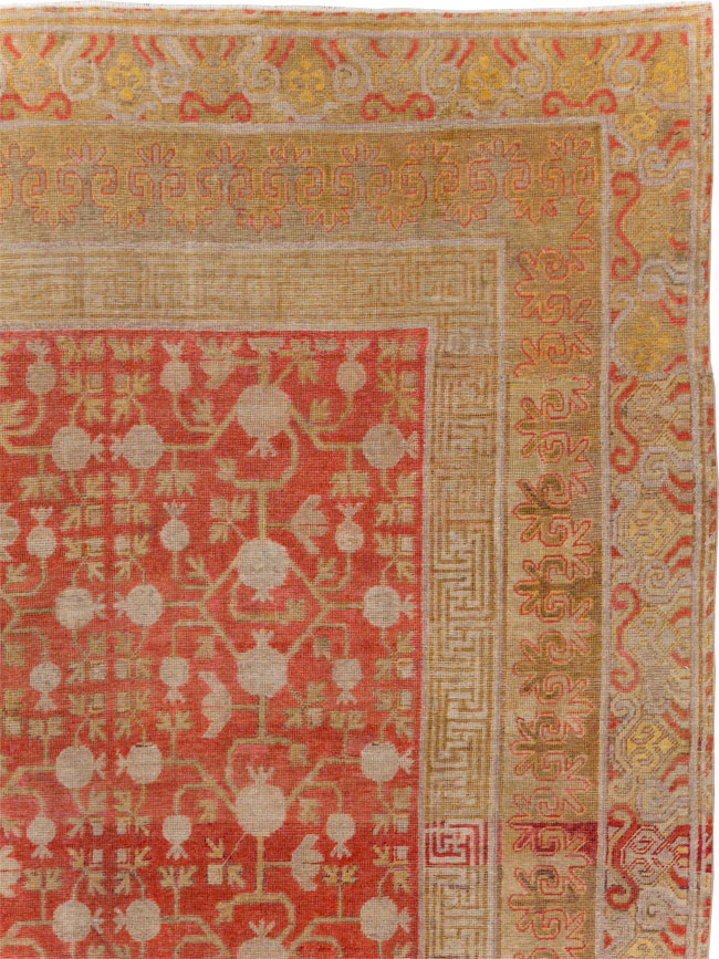 Vintage East Turkestan Khotan Room Size Carpet, No.23506 - Gsblank
