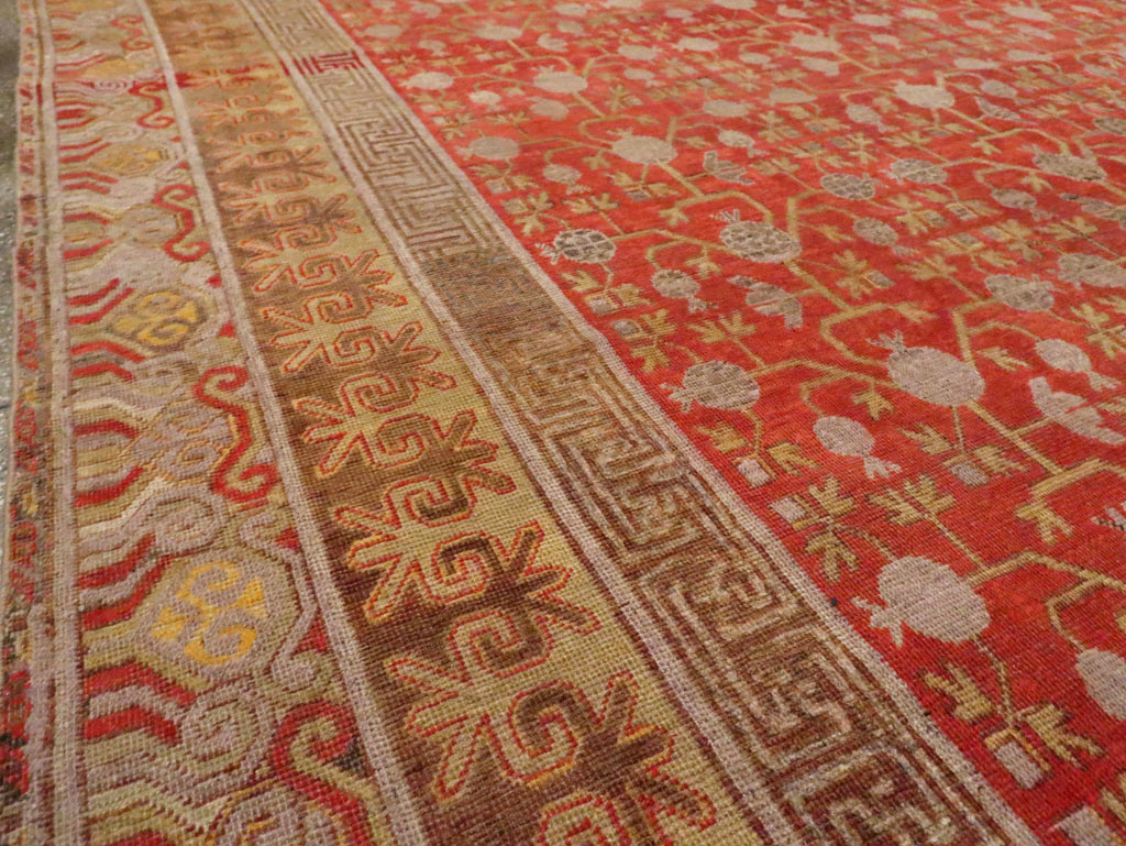 Vintage East Turkestan Khotan Room Size Carpet, No.23506 - Gsblank