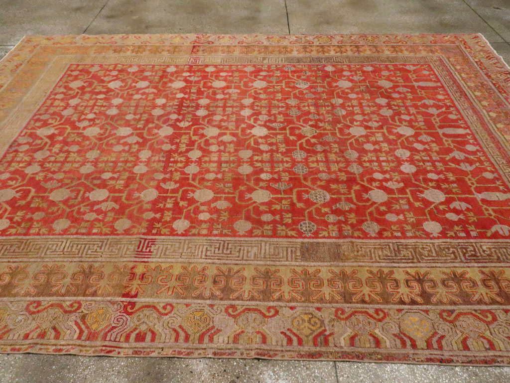 Vintage East Turkestan Khotan Room Size Carpet, No.23506 - Gsblank