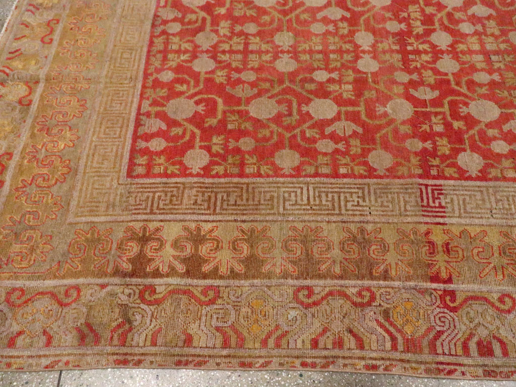 Vintage East Turkestan Khotan Room Size Carpet, No.23506 - Gsblank