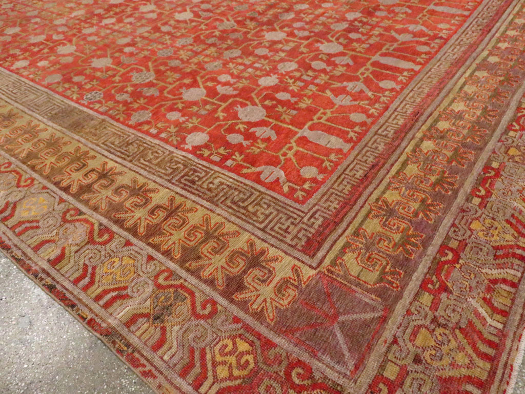 Vintage East Turkestan Khotan Room Size Carpet, No.23506 - Gsblank