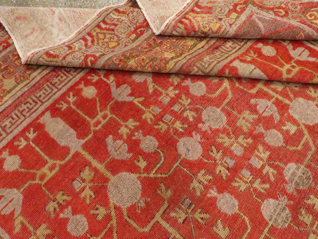 Vintage East Turkestan Khotan Room Size Carpet, No.23506 - Gsblank