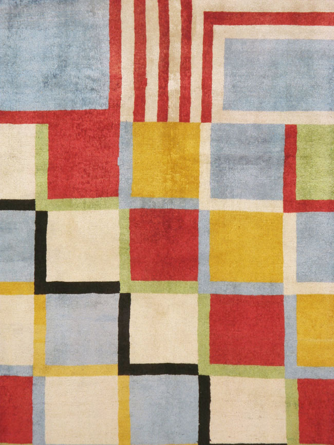 Vintage Persian Tabriz Art Deco Carpet Inspired By Edward McKnight Kauffer, No.23517 - Gsblank