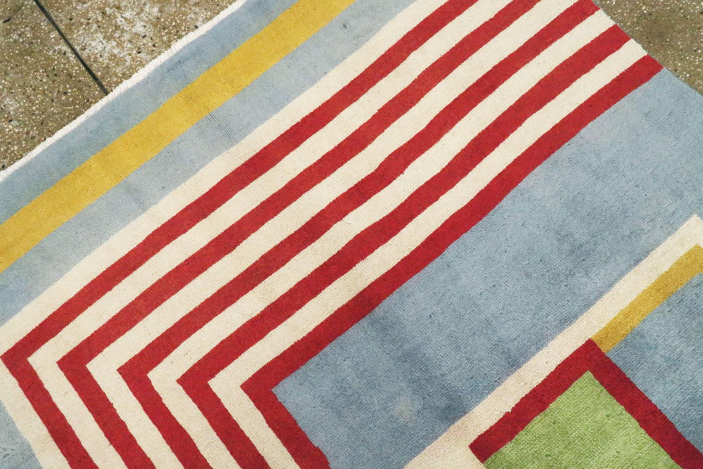 Vintage Persian Tabriz Art Deco Carpet Inspired By Edward McKnight Kauffer, No.23517 - Gsblank