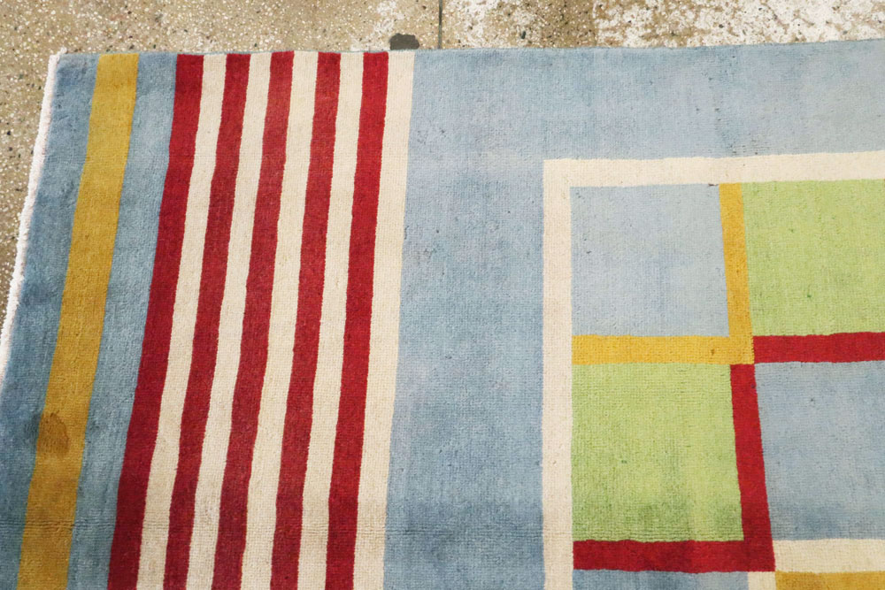 Vintage Persian Tabriz Art Deco Carpet Inspired By Edward McKnight Kauffer, No.23517 - Gsblank