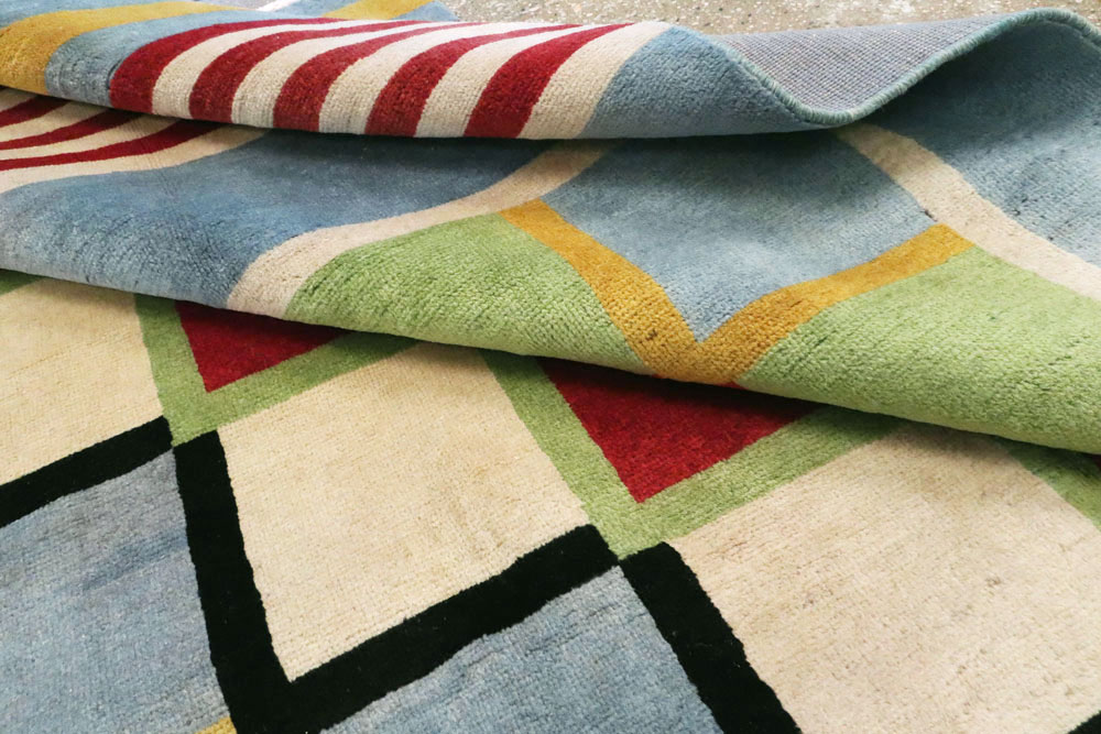 Vintage Persian Tabriz Art Deco Carpet Inspired By Edward McKnight Kauffer, No.23517 - Gsblank