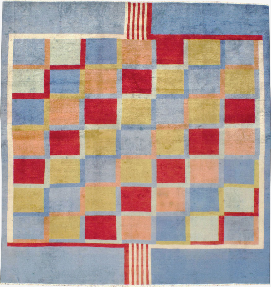 Vintage Persian Kashan Art Deco Rug Inspired By Edward McKnight Kauffer, No.23520 - Gsblank