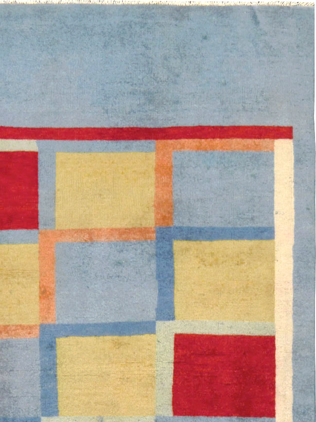 Vintage Persian Kashan Art Deco Rug Inspired By Edward McKnight Kauffer, No.23520 - Gsblank