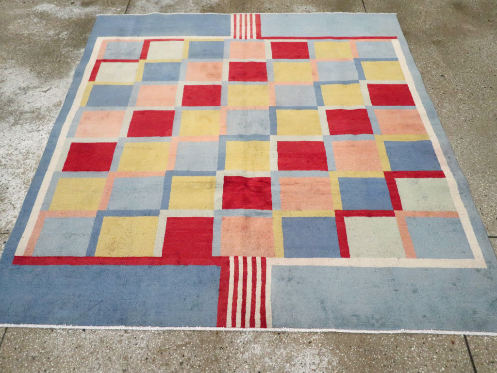 Vintage Persian Kashan Art Deco Rug Inspired By Edward McKnight Kauffer, No.23520 - Gsblank