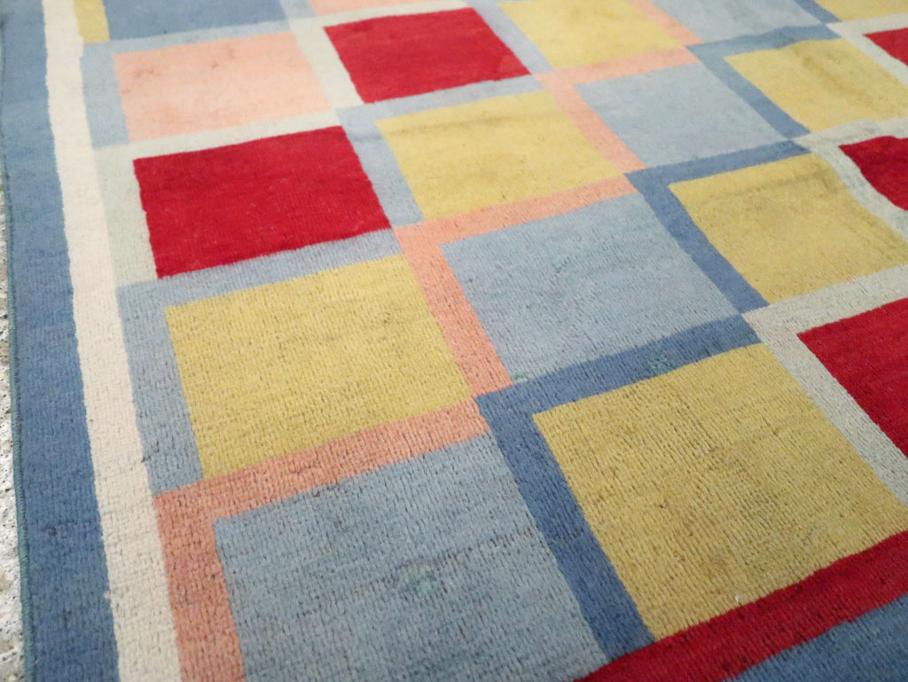 Vintage Persian Kashan Art Deco Rug Inspired By Edward McKnight Kauffer, No.23520 - Gsblank