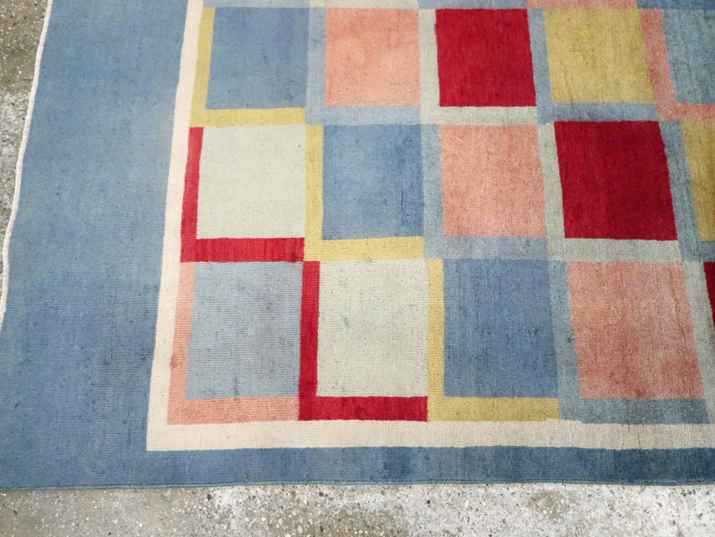 Vintage Persian Kashan Art Deco Rug Inspired By Edward McKnight Kauffer, No.23520 - Gsblank