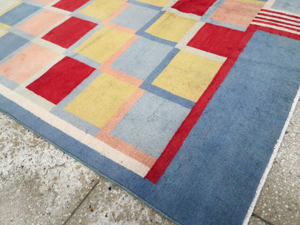 Vintage Persian Kashan Art Deco Rug Inspired By Edward McKnight Kauffer, No.23520 - Gsblank