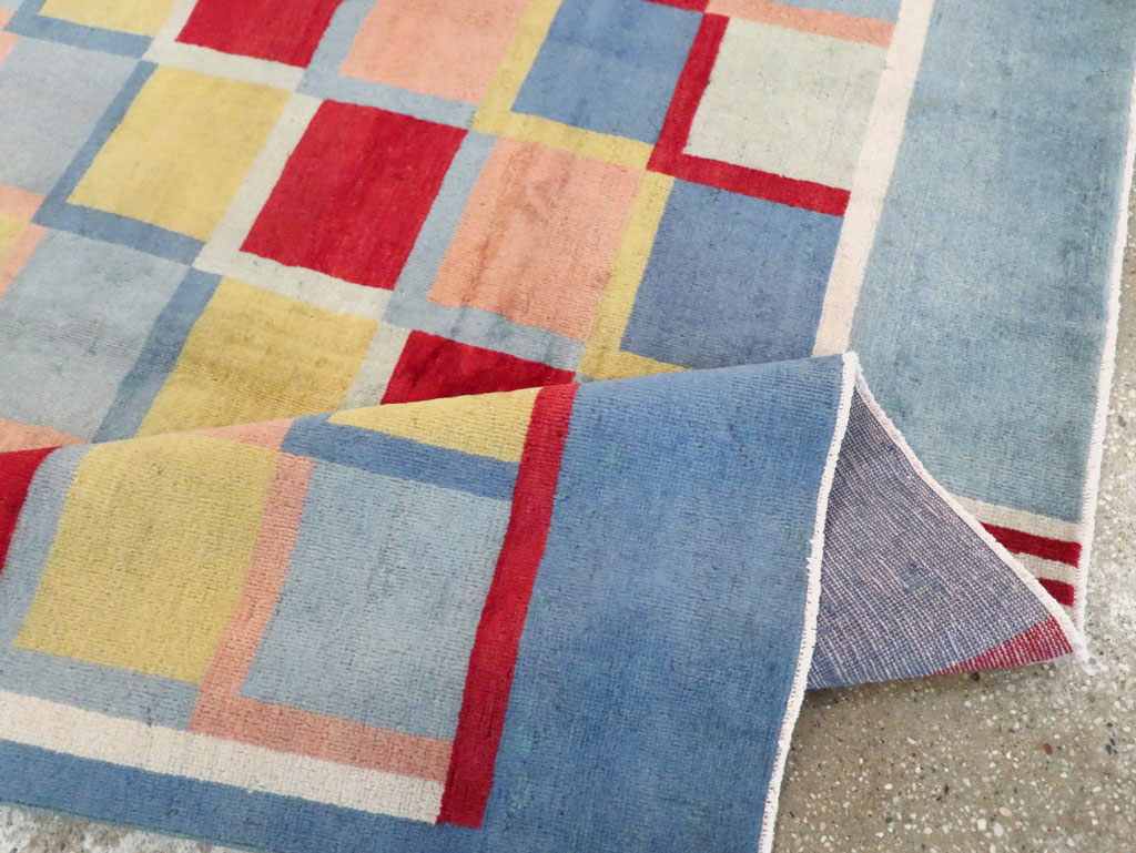 Vintage Persian Kashan Art Deco Rug Inspired By Edward McKnight Kauffer, No.23520 - Gsblank