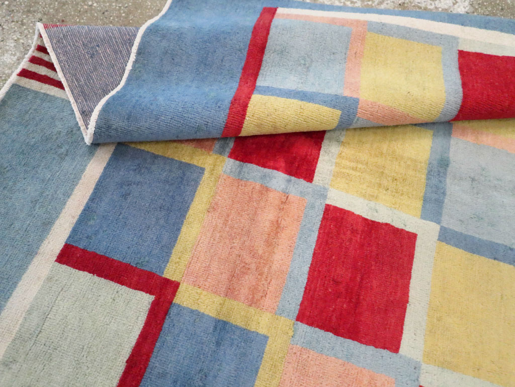 Vintage Persian Kashan Art Deco Rug Inspired By Edward McKnight Kauffer, No.23520 - Gsblank