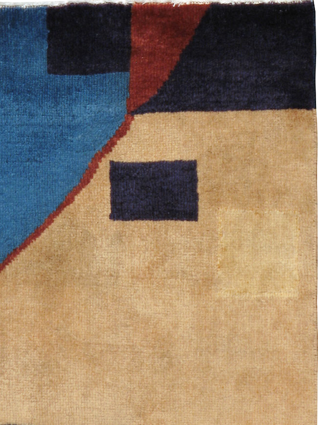 Vintage Persian Kashan Art Deco Rug Inspired By Edward McKnight Kauffer, No.23523 - Gsblank