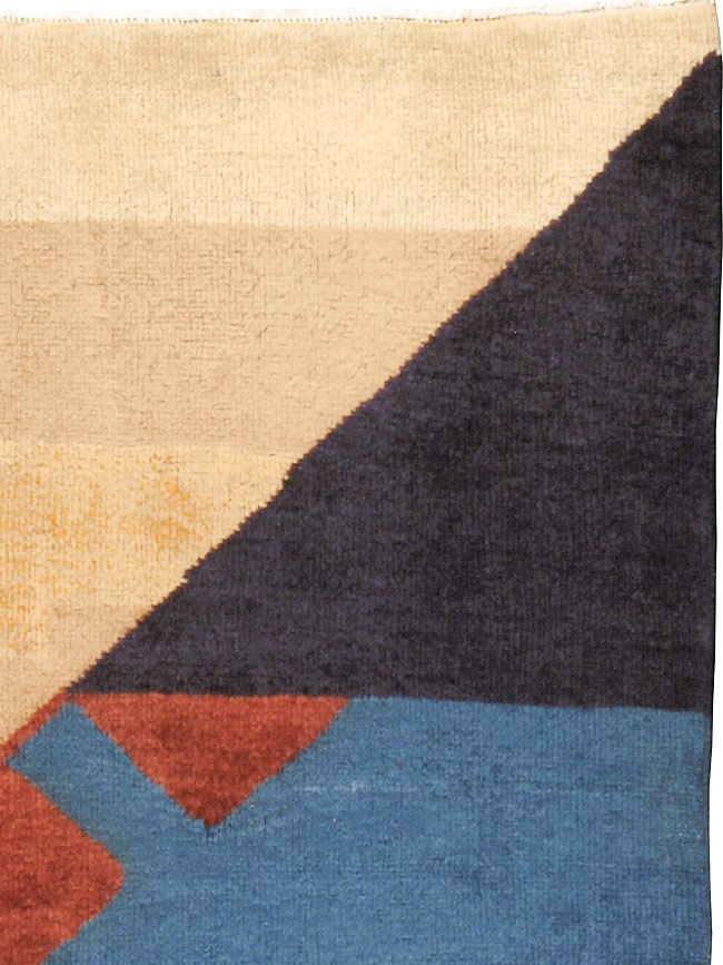 Vintage Persian Kashan Art Deco Rug Inspired By Edward McKnight Kauffer, No.23523 - Gsblank