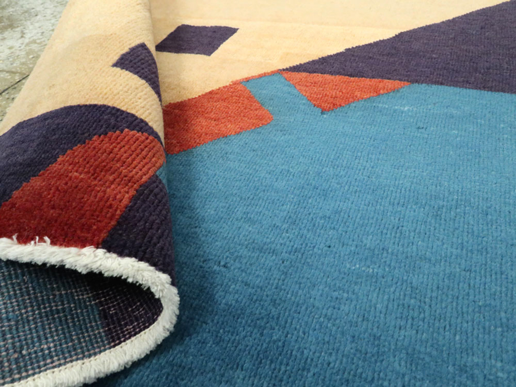 Vintage Persian Kashan Art Deco Rug Inspired By Edward McKnight Kauffer, No.23523 - Gsblank