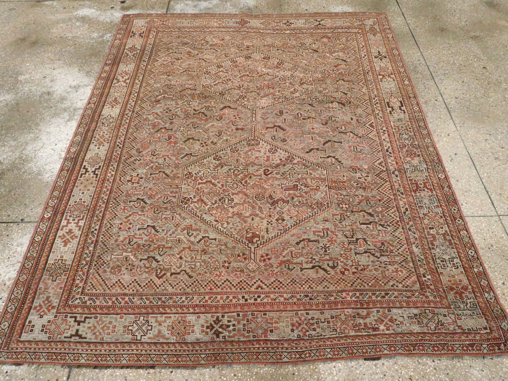 Antique Persian Afshar Accent Rug, No.23576 - Gsblank