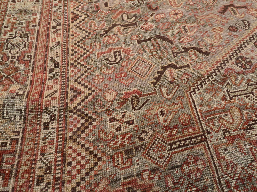 Antique Persian Afshar Accent Rug, No.23576 - Gsblank