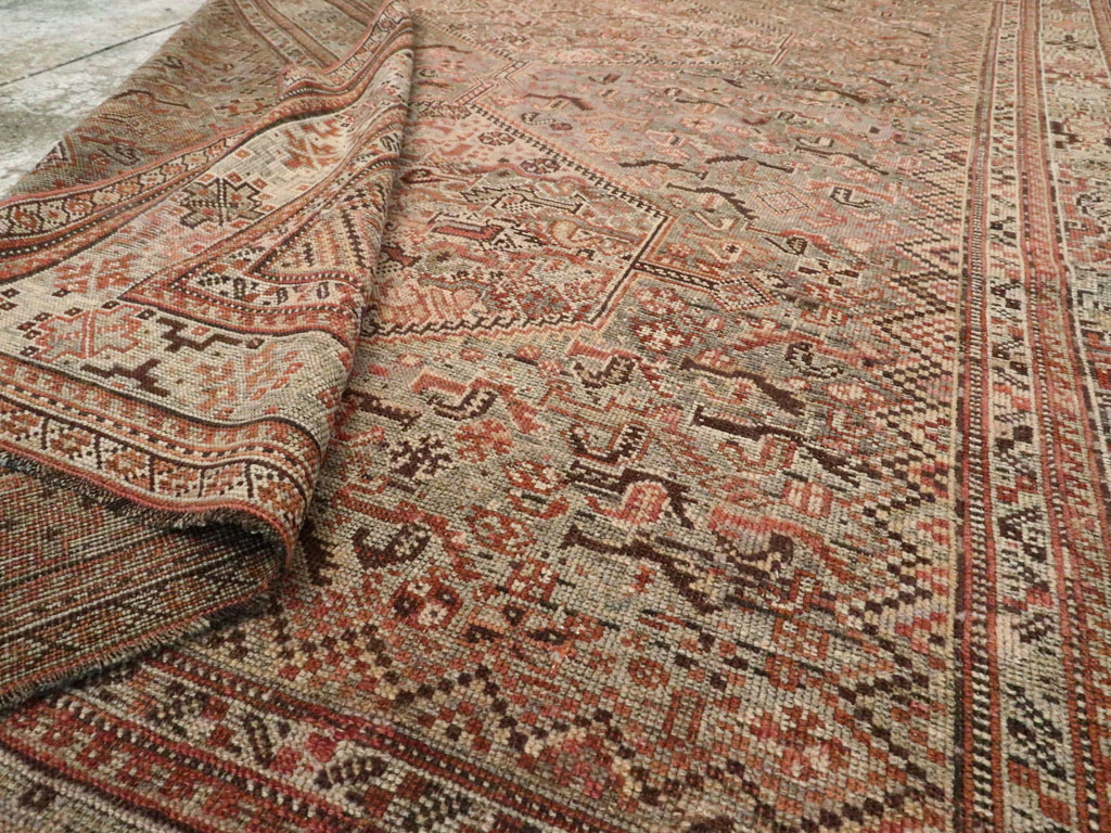 Antique Persian Afshar Accent Rug, No.23576 - Gsblank