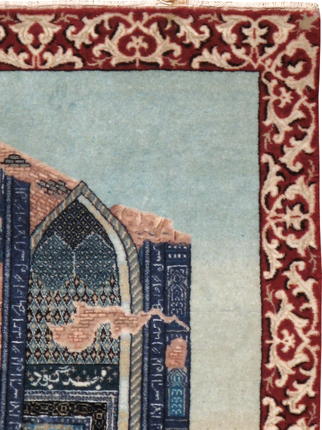 Vintage Persian Tabriz  Pictorial Rug, No.23586 - Gsblank