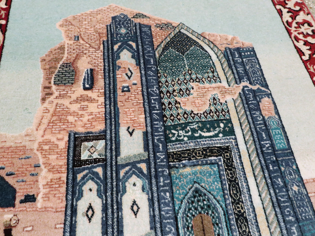 Vintage Persian Tabriz  Pictorial Rug, No.23586 - Gsblank