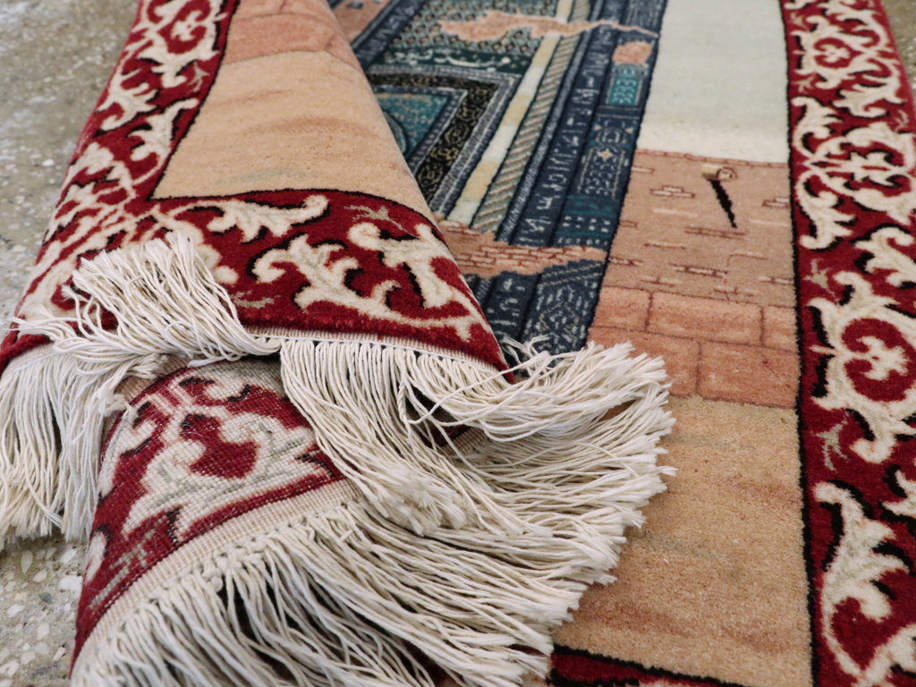 Vintage Persian Tabriz  Pictorial Rug, No.23586 - Gsblank